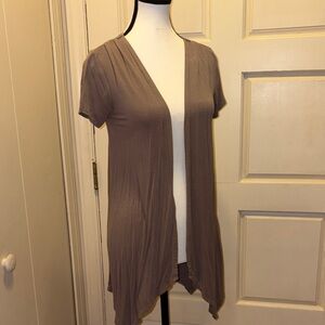 Women's Taupe Open-Front Cardigan